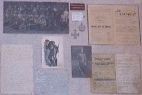 Фрагмент экспозиции, рассказывающий об участии павловопосадцев в Первой мировой войне 1914-1918 г.г. 
